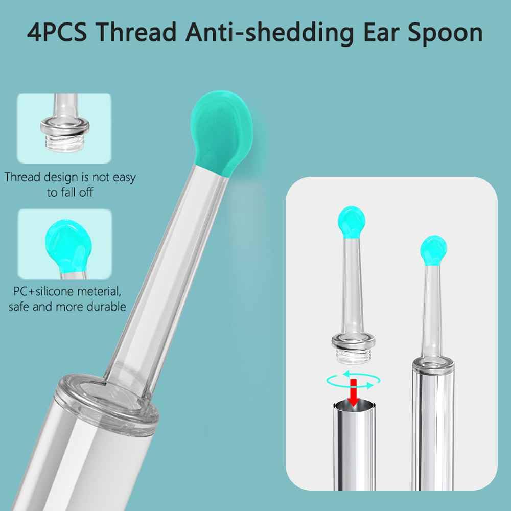 Ear Endoscope Camera, 1080P HD WiFi, Earwax Removal Tool Kit with 6 LED Lights, iOS & Android Compatible, 5 Silicone Tips( كاميرا منظار الأذن)