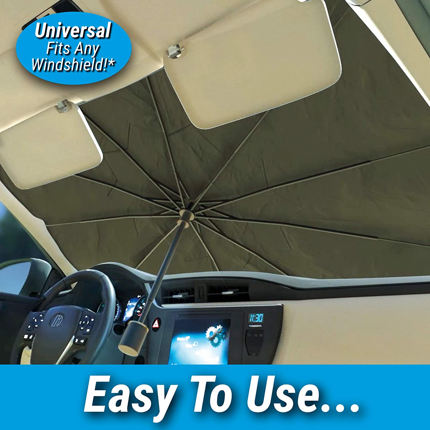 Car Windshield Sun Shade    (واقي شمس الزجاج الأمامي للسيارة)