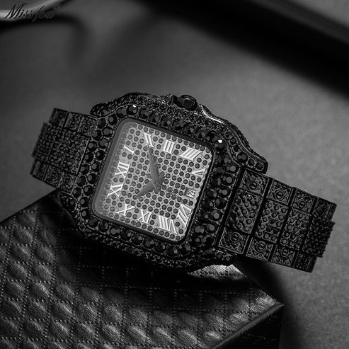 Shop Smart Emirates™ Straight European Hip Hop Diamond Quartz Wrist Watch